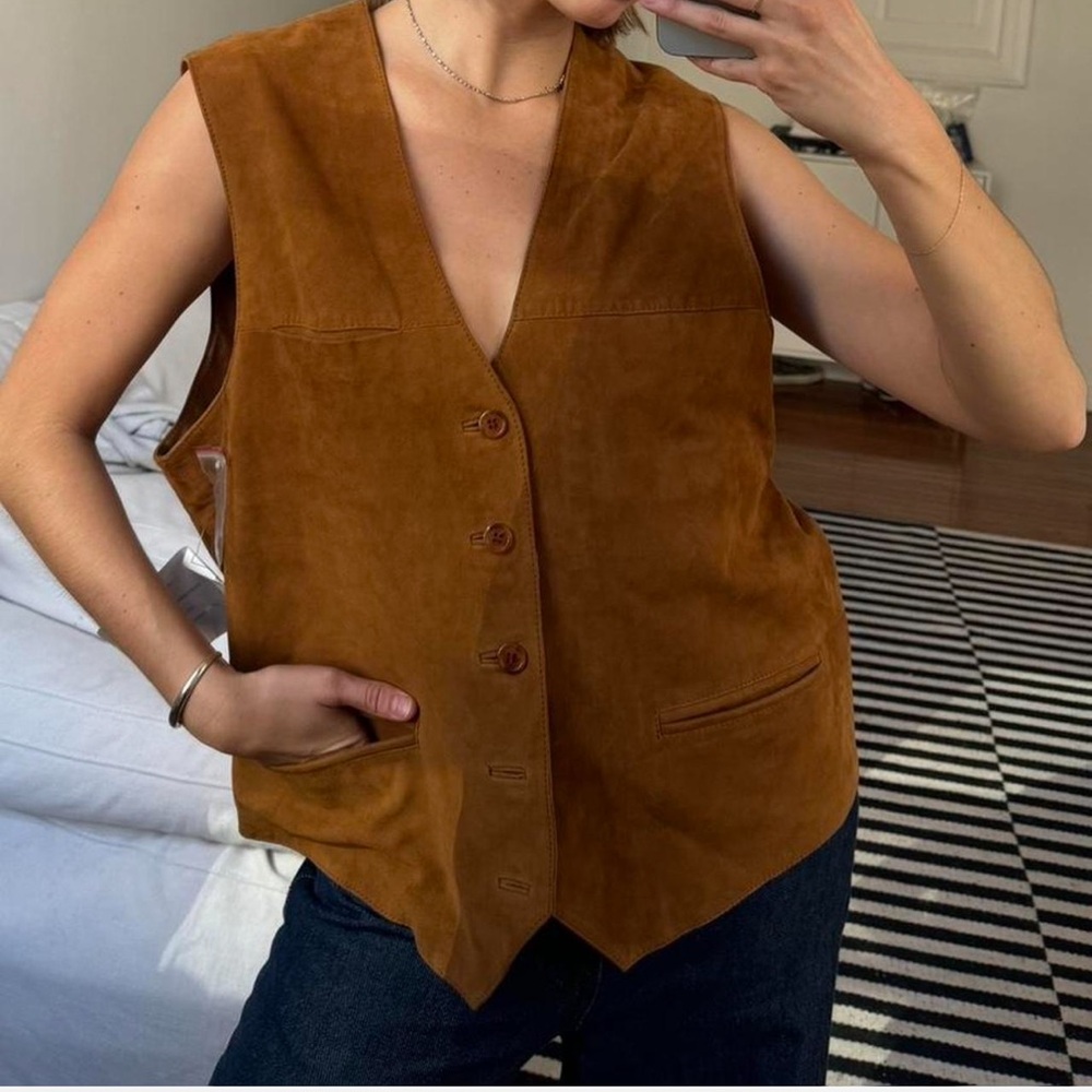 Men’s Gino Ginero suede leather perfect condition vest